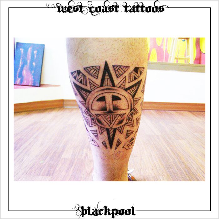 POLYNESIAN TATTOO ON LEG BY BLAN